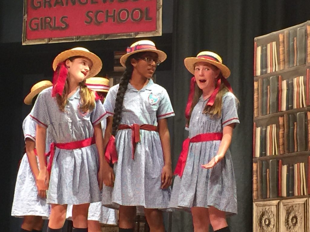 girls in a school performance