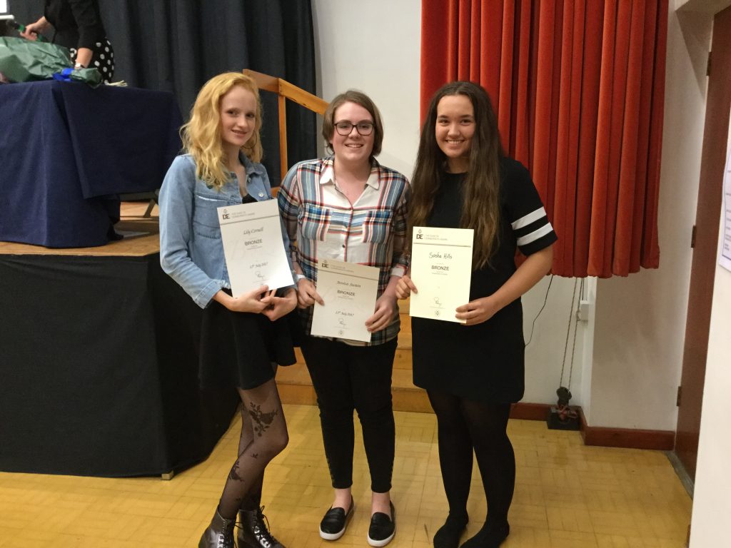 Girls with their Duke of Edinburgh Award