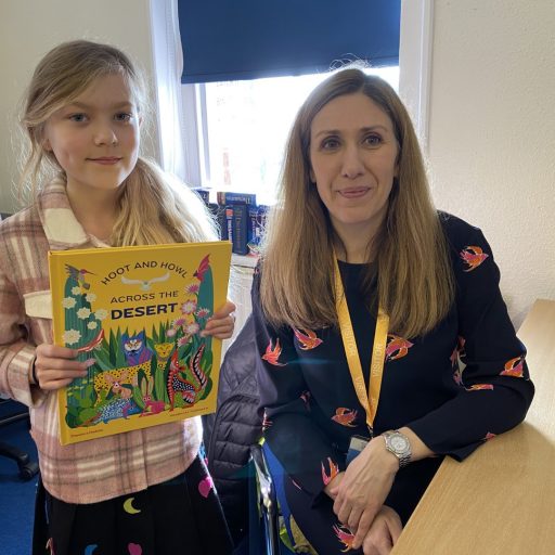 St Mary's Y6 Pupil Rosie At Book Signing By Author Vassiliki Tzomaka For World Book Day 2022 (Large)