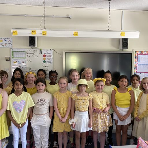 Year 4 Pupils Represented Yellow For St Mary’s Rainbow Day