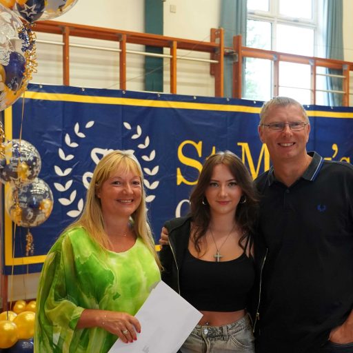 Sophia Celebrating GCSE Results With Her Parents